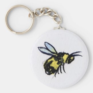 Bee Watercolor Keychain