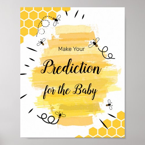 Bee Watercolor predictions for baby Poster