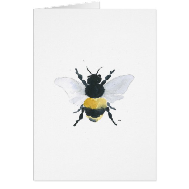 Bee Watercolor Print Greeting Card (Front)