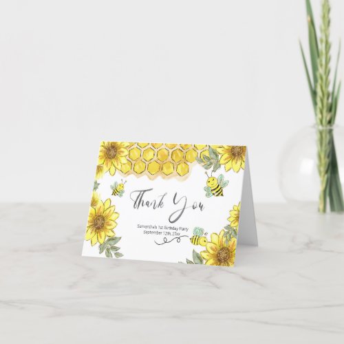 Bee Watercolor Thank You card