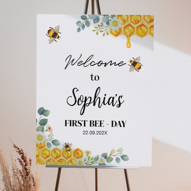 Bee Welcome Sign Birthday Baby Shower (Creator Uploaded)