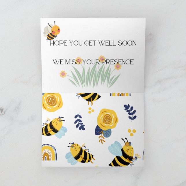 BEE WELL SOON LETTERPRESS THANK YOU CARD (Inside)
