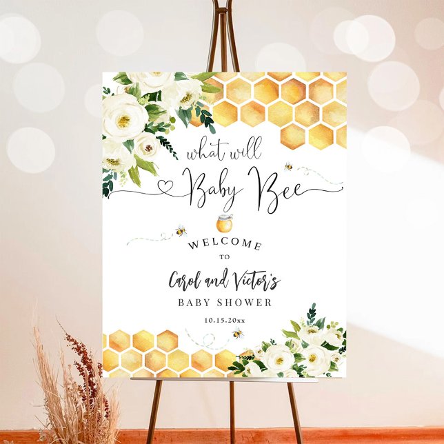 Bee What Will Baby Bee Gender Reveal Welcome Sign (Creator Uploaded)