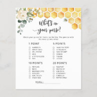 Bee What's in your purse baby shower game