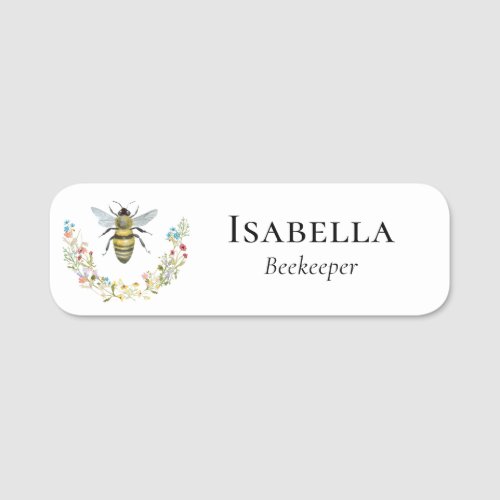 Bee Wildflower Apiary Business Name Tag