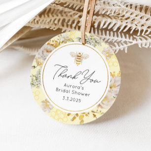 Bee wildflowers bridal shower gift tag