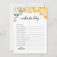 Bee wishes for baby card