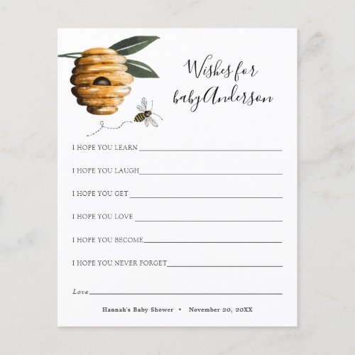 Bee Wishes for Baby Card
