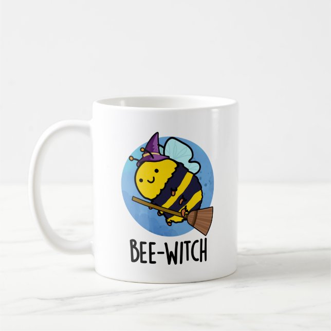 Bee-witch Funny Bee Pun  Coffee Mug (Left)