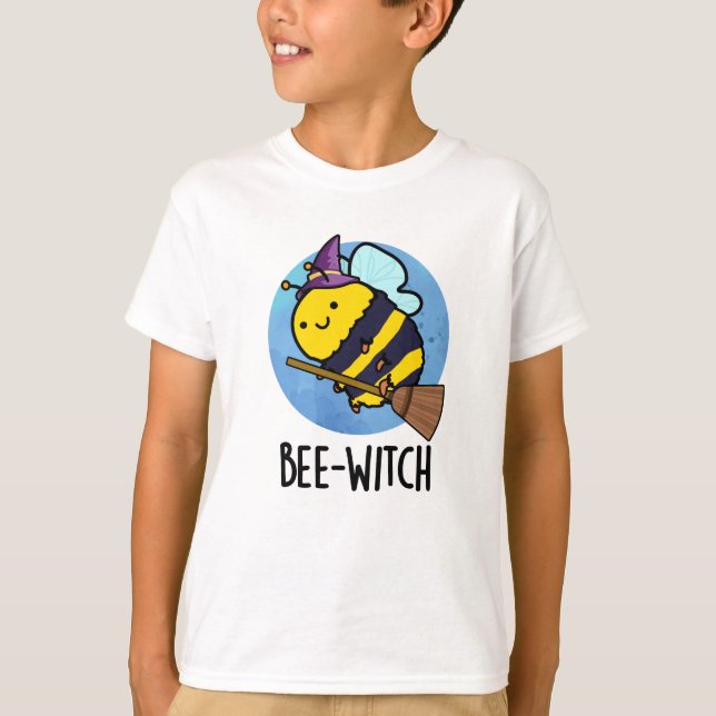 Bee-witch Funny Bee Pun  T-Shirt (Front)