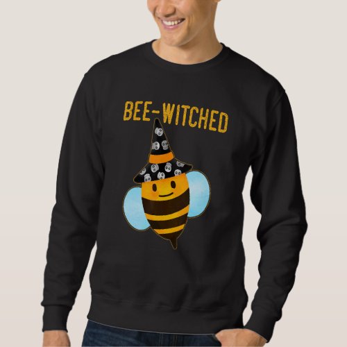 Bee Witched Cute Halloween Bee Wearing Witches Hat Sweatshirt