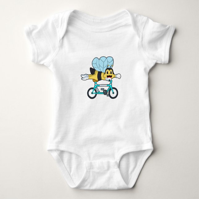 Bee with Bicycle Baby Bodysuit (Front)