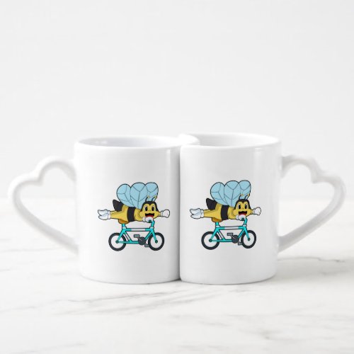 Bee with Bicycle Coffee Mug Set