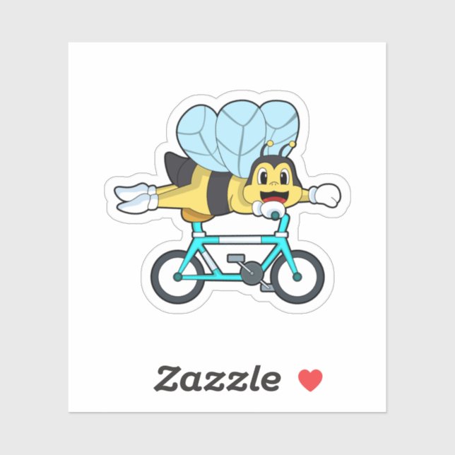 Bee with Bicycle Sticker (Sheet)