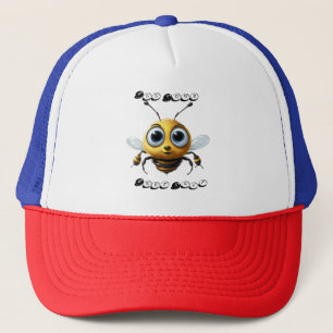 Bee With Big Hopeful Eyes Says Bee Your Best Self, Trucker Hat