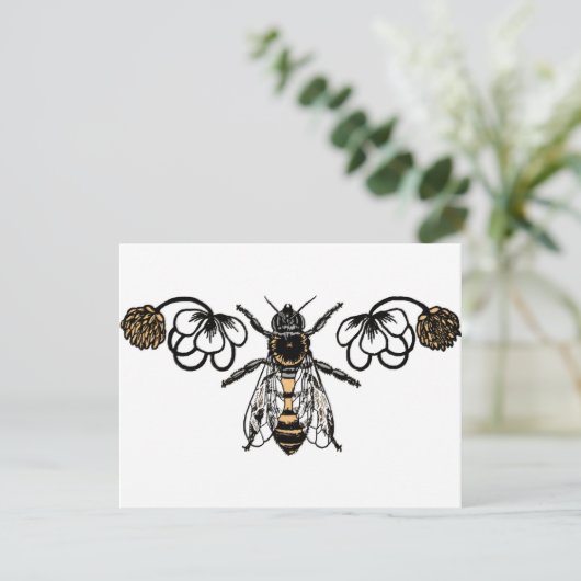 bee with clover (Standing Front)