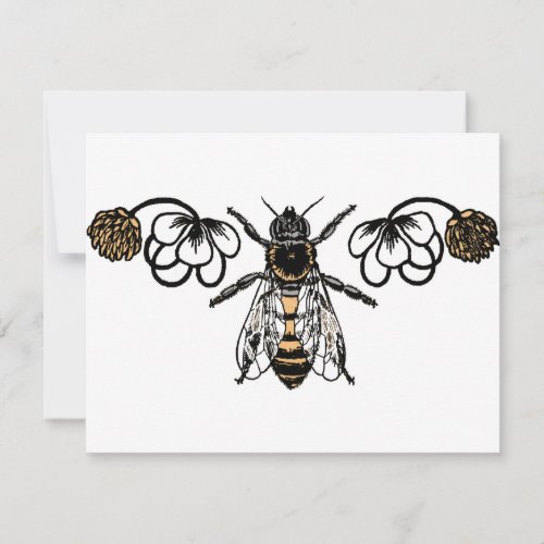 bee with clover custom invite