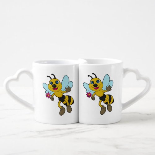 Bee with Flower Coffee Mug Set