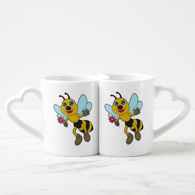 Bee with Flower Coffee Mug Set (Front Nesting)