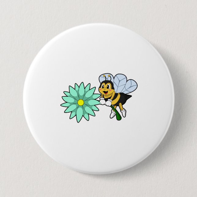 Bee with Flower.PNG Button (Front)