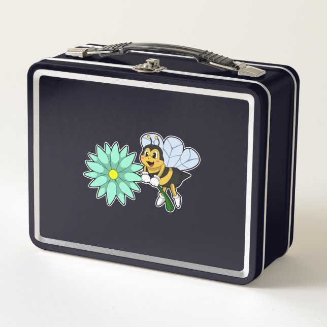 Bee with Flower.PNG Metal Lunch Box (Front)