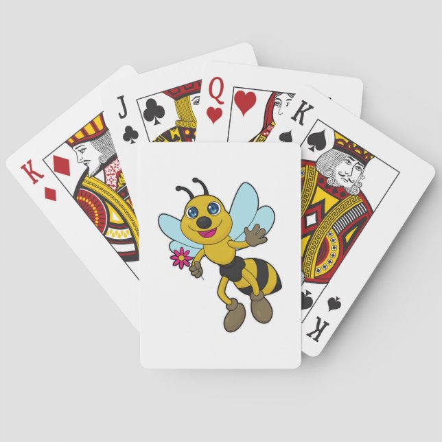 Bee with Flower Poker Cards (Back)