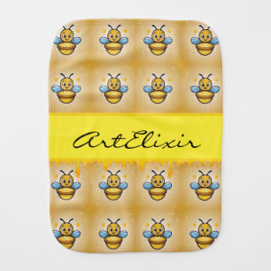 Bee with Honey Baby Burp Cloth