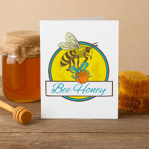 Bee With Honey Jar Vintage Beekeeper Invitation