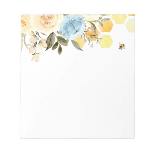 Bee with Honeycomb and Flowers Notepad