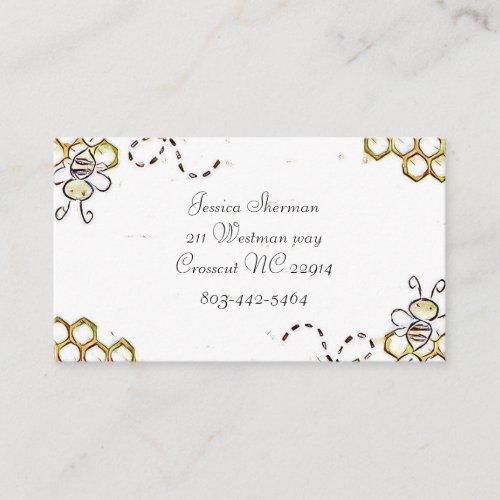 bee with honeycomb business card
