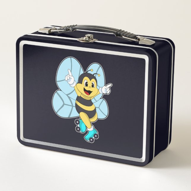 Bee with Roller skates Metal Lunch Box (Front)