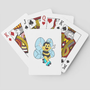Bee with Roller skates Poker Cards