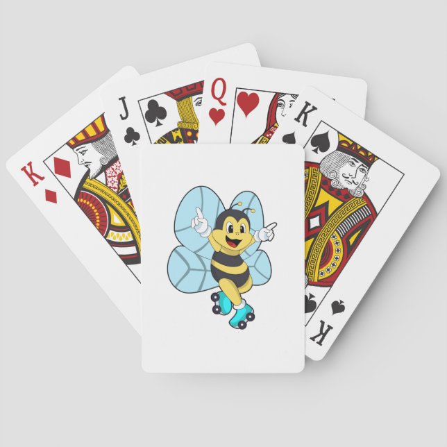 Bee with Roller skates Poker Cards (Back)