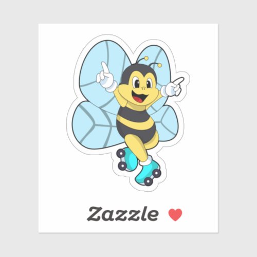 Bee with Roller skates Sticker