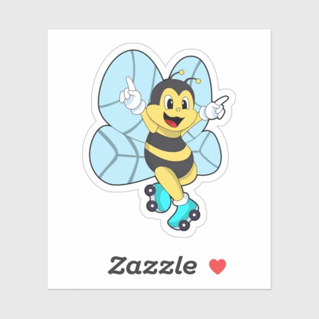 Bee with Roller skates Sticker (Sheet)