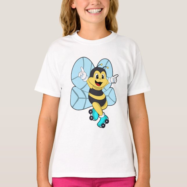 Bee with Roller skates T-Shirt (Front)