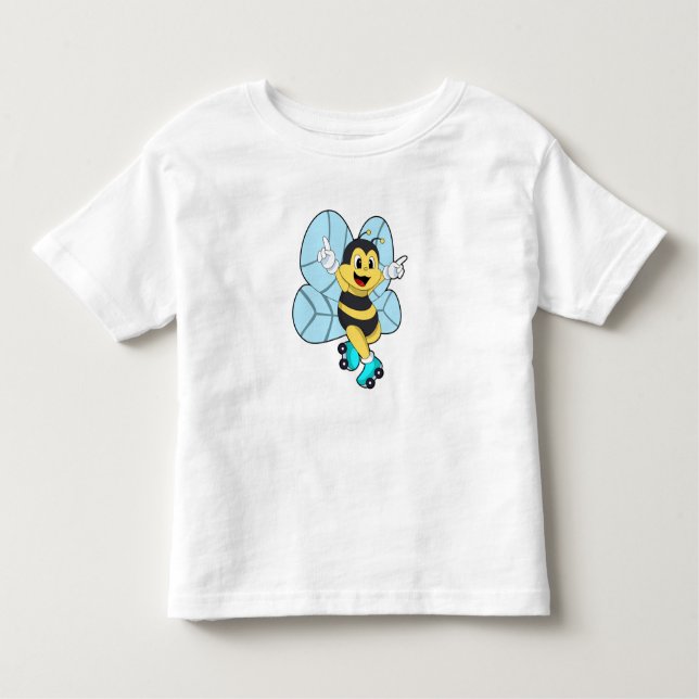 Bee with Roller skates Toddler T-shirt (Front)