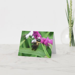 Bee with Velvet Flowers Note Card