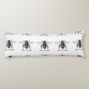 Bee Worker Honey Black Bumblebee Body Pillow