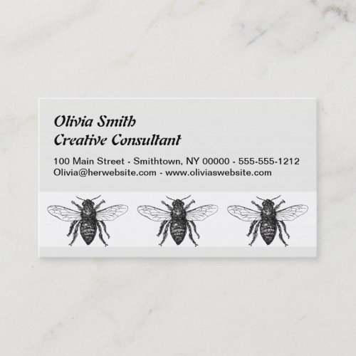 Bee Worker Honey Black Bumblebee Business Card