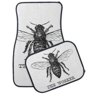 Bee Worker Honey Black Bumblebee Car Floor Mat