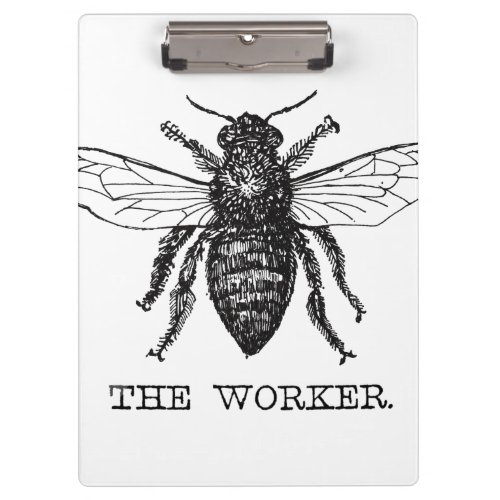 Bee Worker Honey Black Bumblebee Clipboard