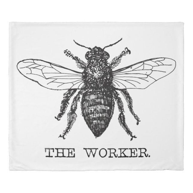 Bee Worker Honey Black Bumblebee Duvet Cover (Front)