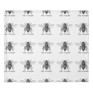 Bee Worker Honey Black Bumblebee Duvet Cover