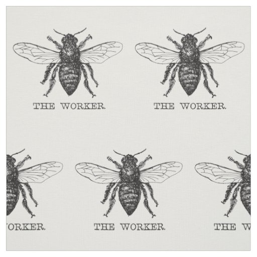 Bee Worker Honey Black Bumblebee Fabric