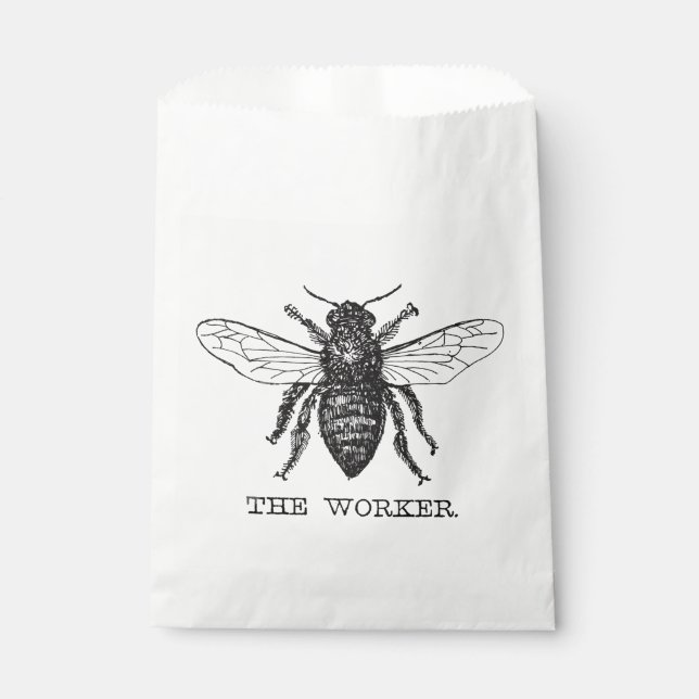 Bee Worker Honey Black Bumblebee Favor Bag (Front)