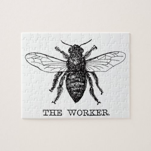 Bee Worker Honey Black Bumblebee Jigsaw Puzzle