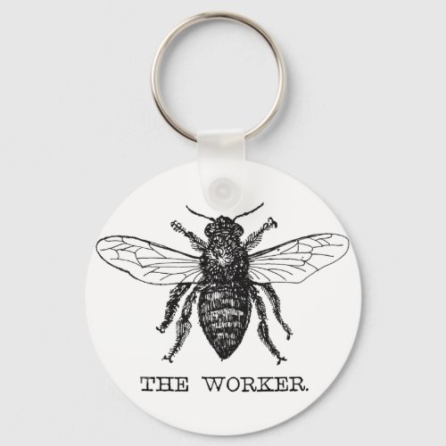 Bee Worker Honey Black Bumblebee Keychain