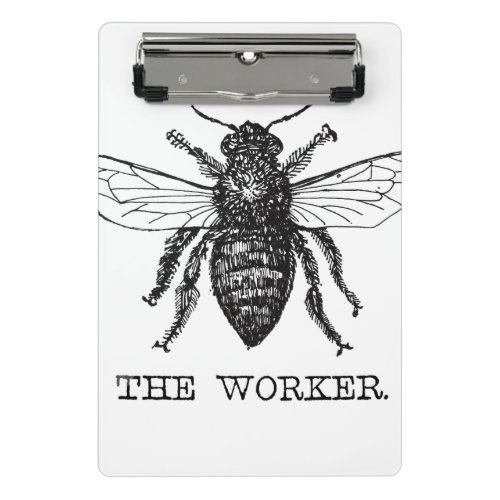 Bee Worker Honey Black Bumblebee Mini Clipboard