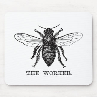 Bee Worker Honey Black Bumblebee Mouse Pad